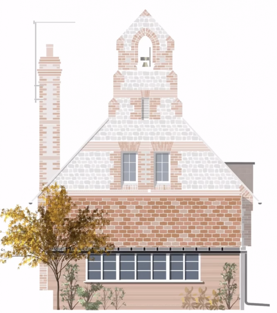 Raw Studios architecture + interior design. Illustration of The Old School House elevation.